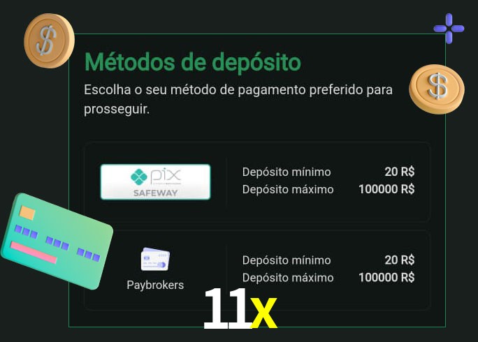 O cassino 11x oferece uma grande variedade de métodos de pagamento
